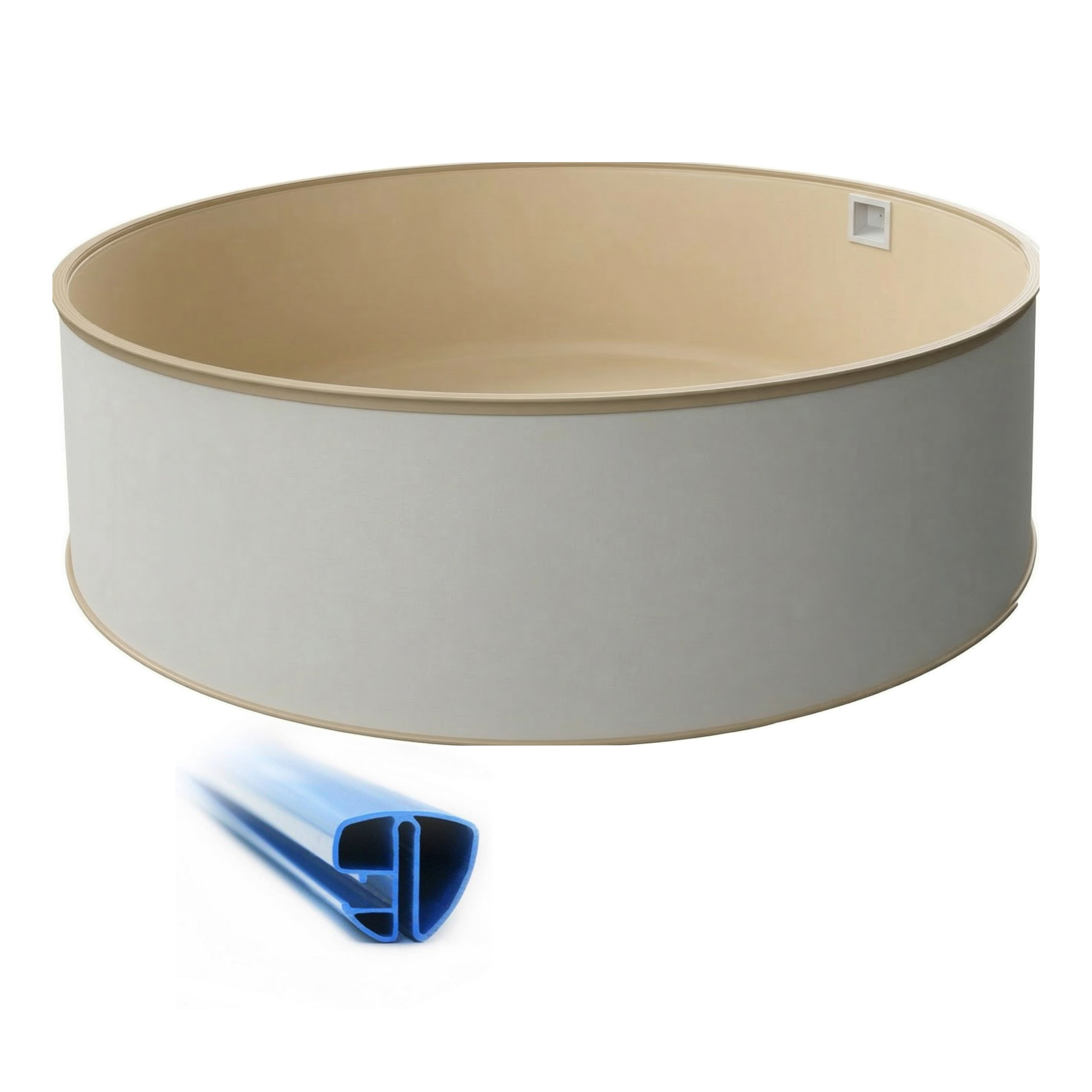 Rund Pool Ø 450 x 120 cm I Grund SET I Poolfolie sandfarben 0,8 mm I Spezial Handlauf