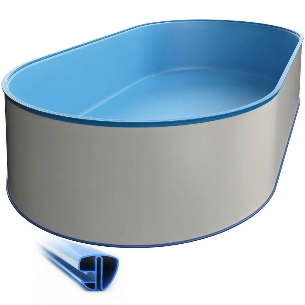 Oval Pool 623 x 360 x 150 cm I GRUND SET I Poolfolie blau 0,8 mm I SPEZIAL Handlauf