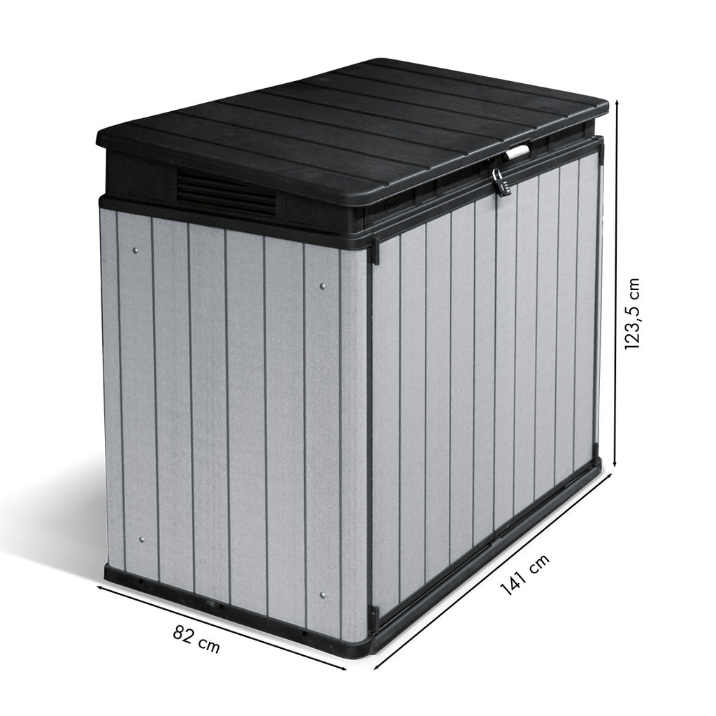 Pool Technikbox Classic L ohne Inhalt I Holzoptik anthrazit I unmontiert