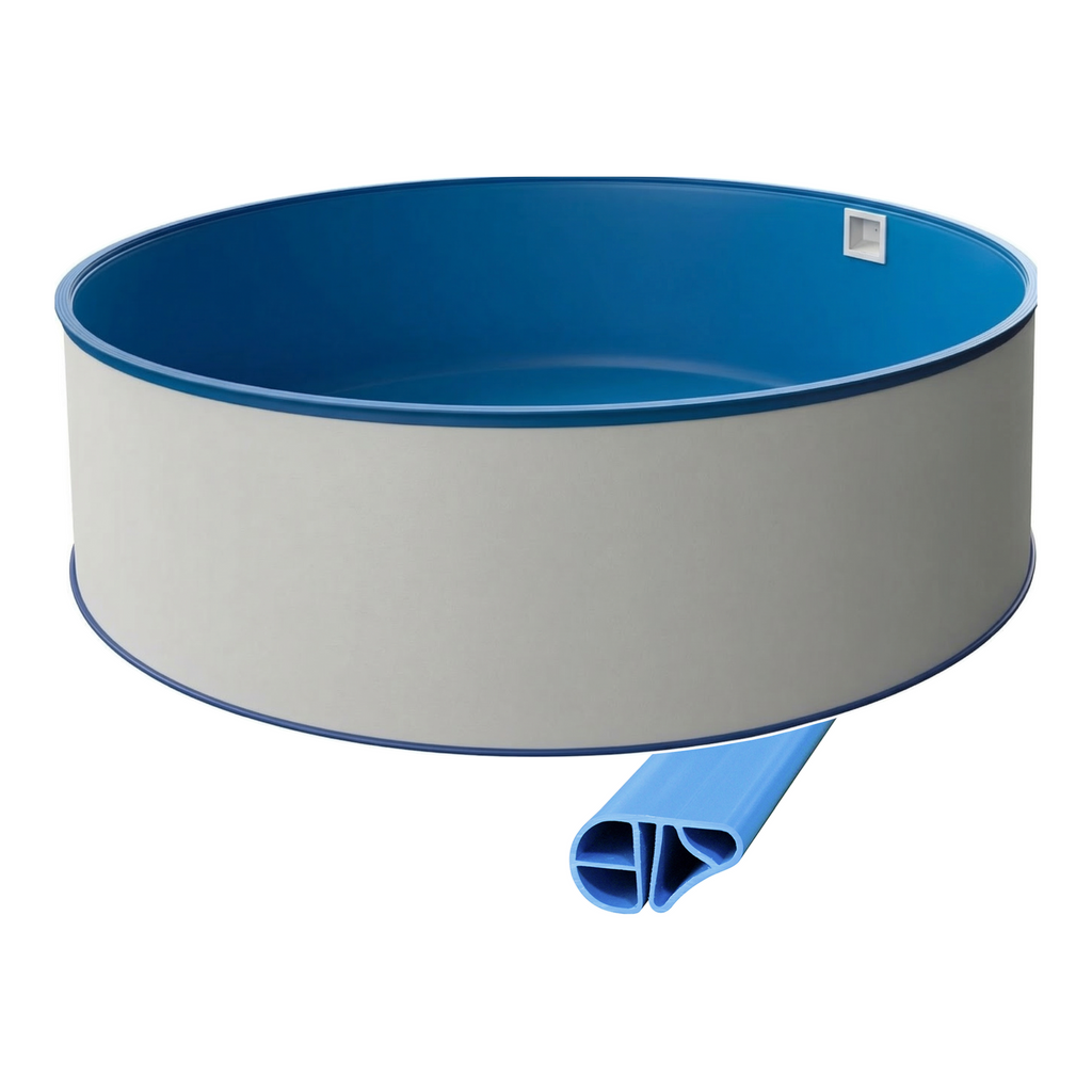 Rund Pool Ø 500 x 150 cm I Grund SET I Poolfolie blau 0,8 mm I Basic Handlauf