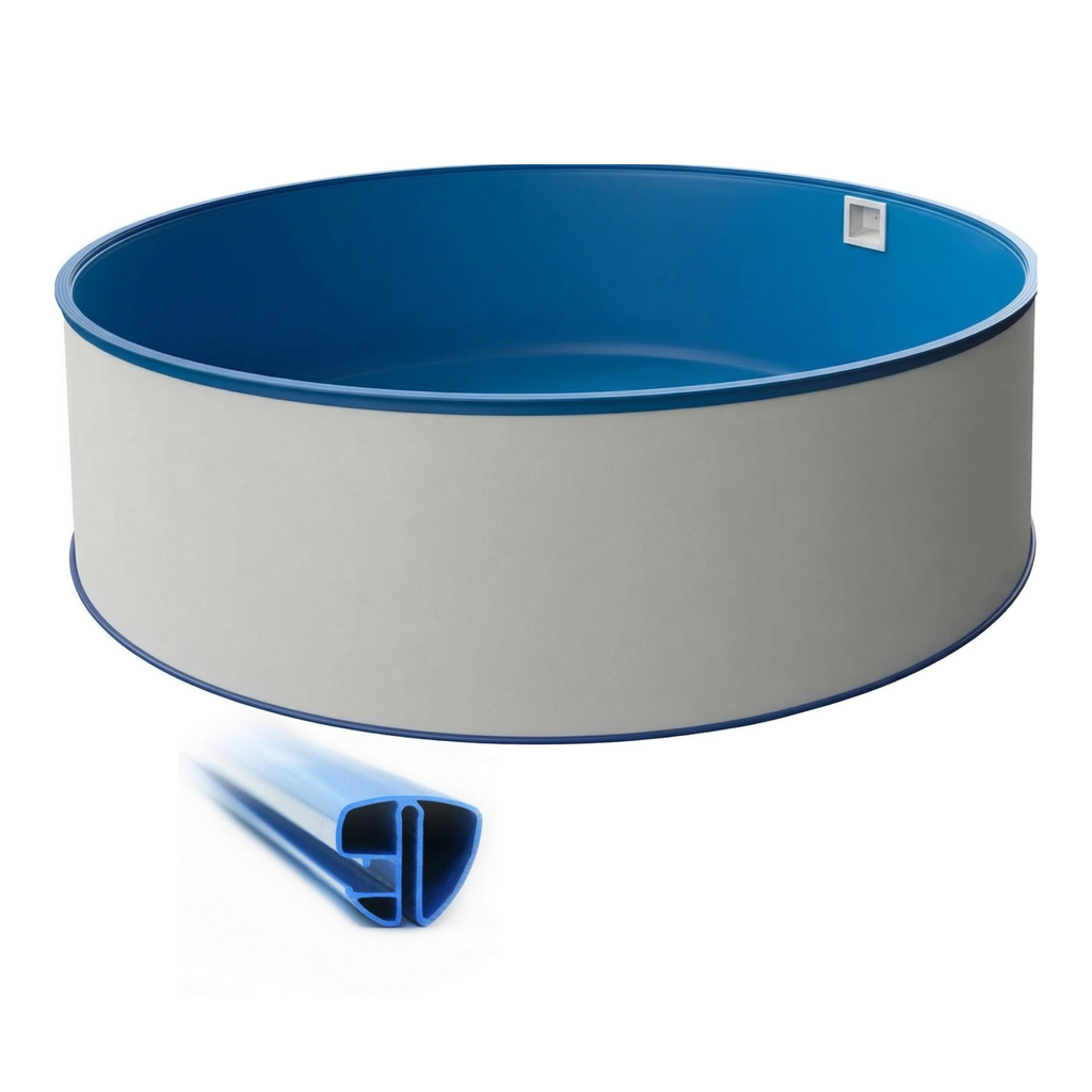 Rund Pool Ø 500 x 120 cm I Grund SET I Poolfolie blau 0,8 mm I Spezial Handlauf