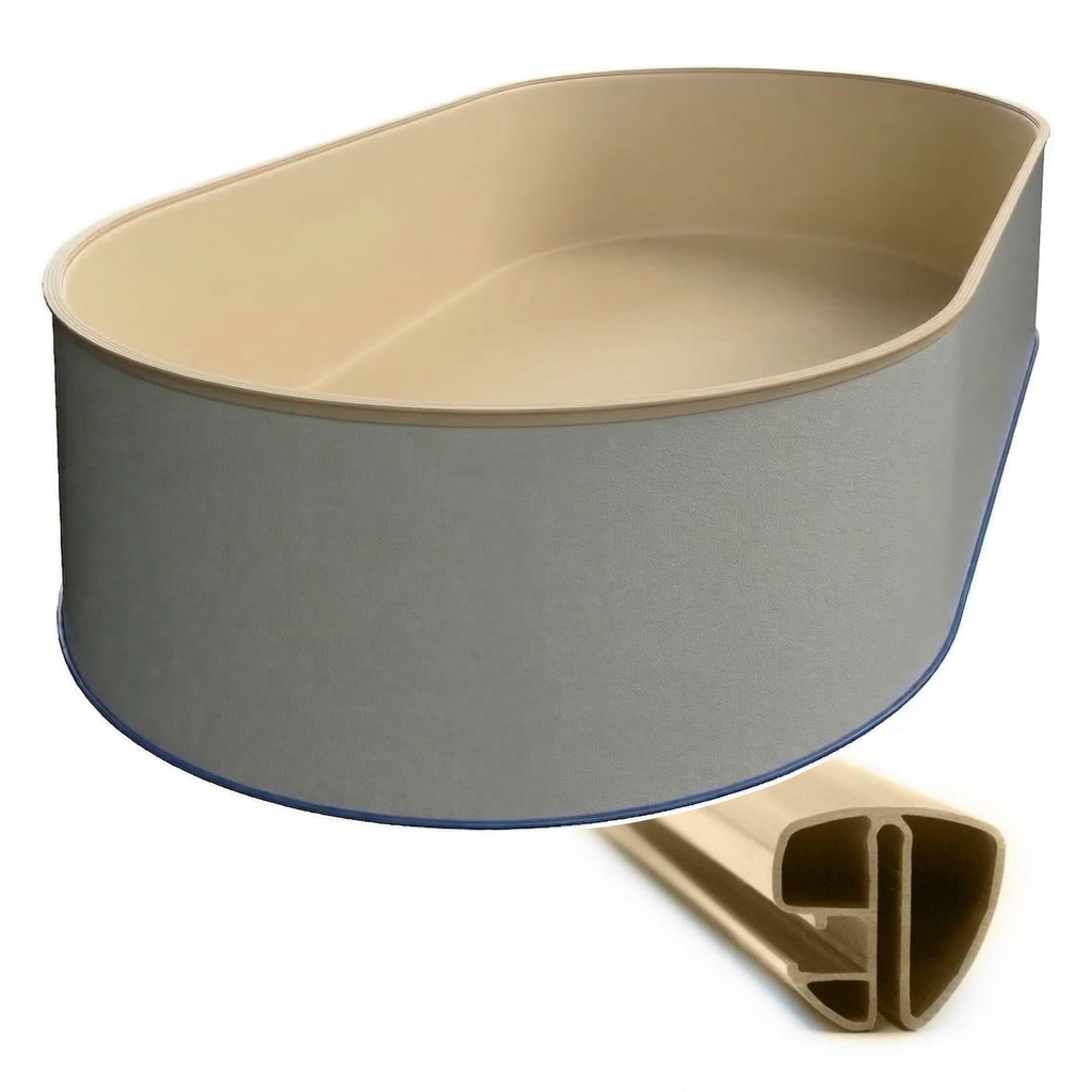 Oval Pool 623 x 360 x 150 cm I GRUND SET I Poolfolie sandfarben 0,8 mm I SPEZIAL Handlauf