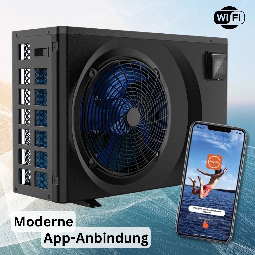 Pool Wärmepumpe AquaForte Full Inverter 5,5 kW | bis 25 m³ I Heizen und Kühlen