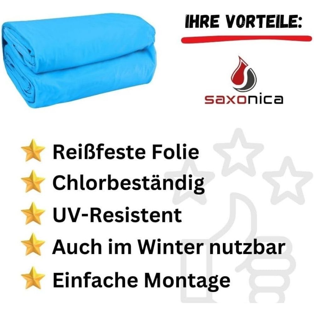 2. Wahl | Poolfolie Rund Pool I 400 x 120 cm I 0,8 mm I blau I Rundbecken Rundpool