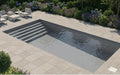 welo PPLine Silber Pro | inkl. Verrohrung u. Einbauteile | 6,1 x 3,1 x 1,5 m | Grau | Treppe Gesamte Breite 5-stufig