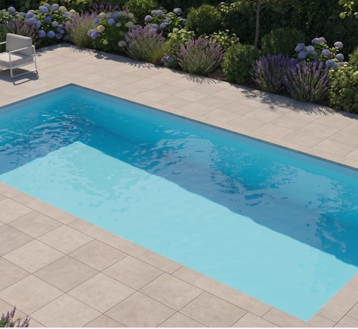 Welostone Basis Set | Rechteckpool 500 x 300 x 150 cm | Hellgrau | Einstiegsleiter
