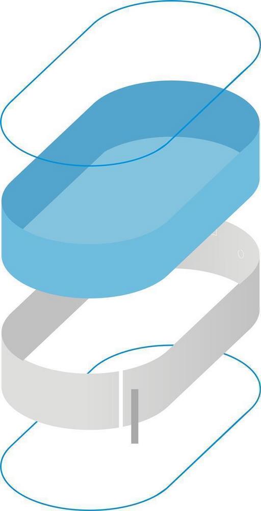 Oval Pool 623 x 360 x 120 cm I GRUND SET I Poolfolie blau 0,8 mm I BASIC Handlauf
