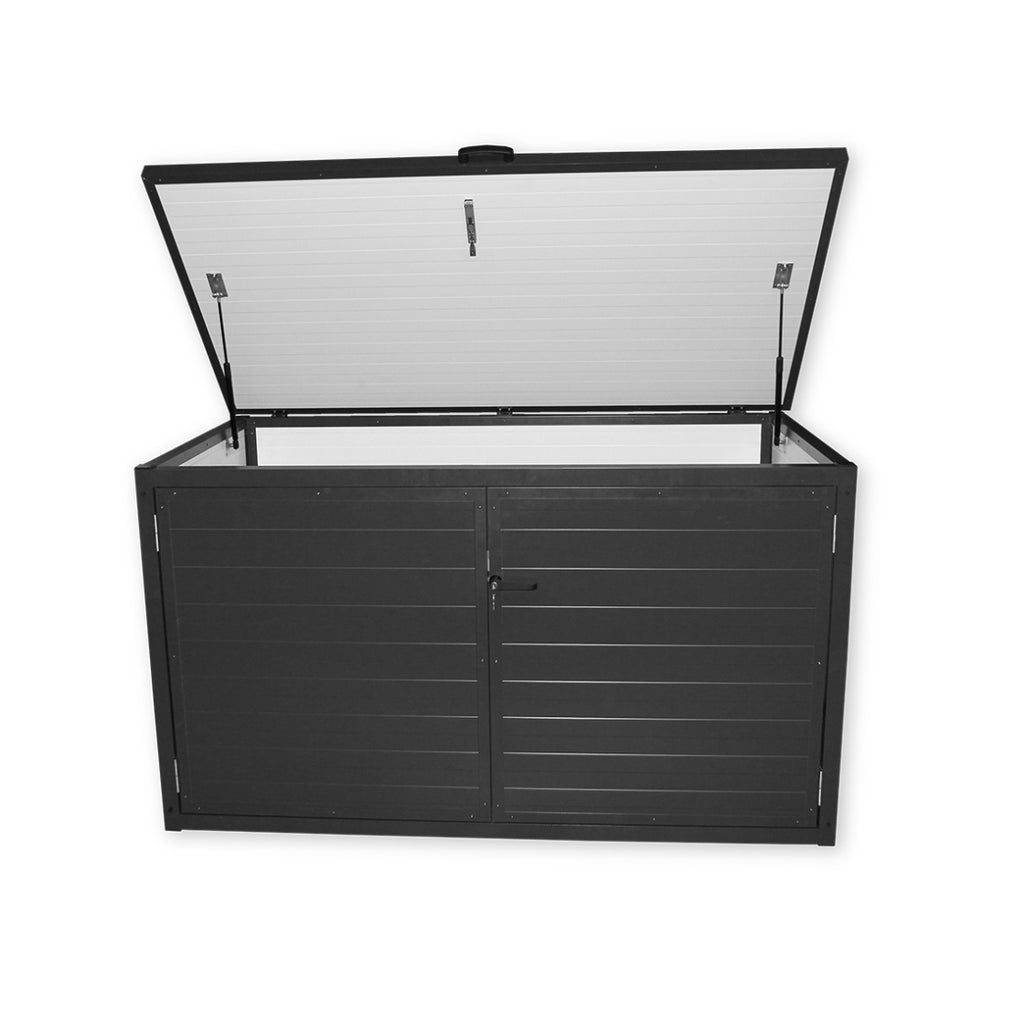 Trend Pool Technikbox Premium XL | DIY | 235 x 100 x 106 cm | Paneel RAL 7016 Anthrazit  / Rahmen RAL 7016 Anthrazit | ohne Inhalt