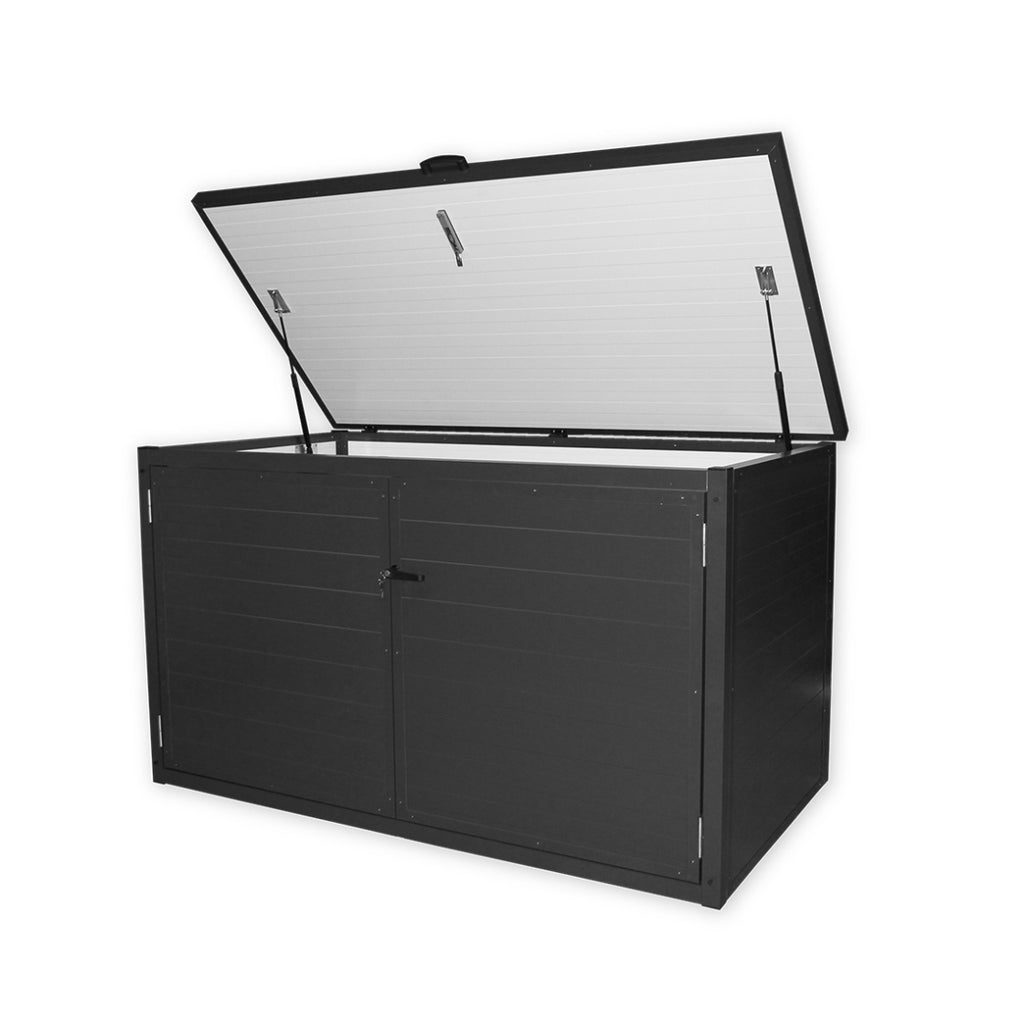 Trend Pool Technikbox Premium XL | DIY | 235 x 100 x 106 cm | Paneel RAL 7016 Anthrazit  / Rahmen RAL 7016 Anthrazit | ohne Inhalt