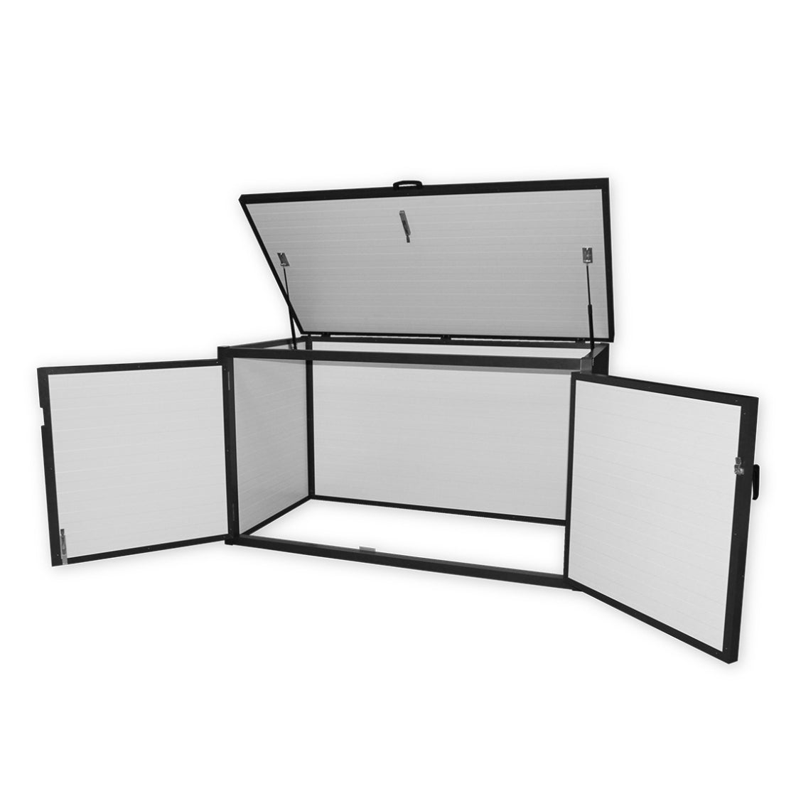 Trend Pool Technikbox Premium XL | DIY | 235 x 100 x 106 cm | Paneel RAL 7016 Anthrazit  / Rahmen RAL 7016 Anthrazit | ohne Inhalt