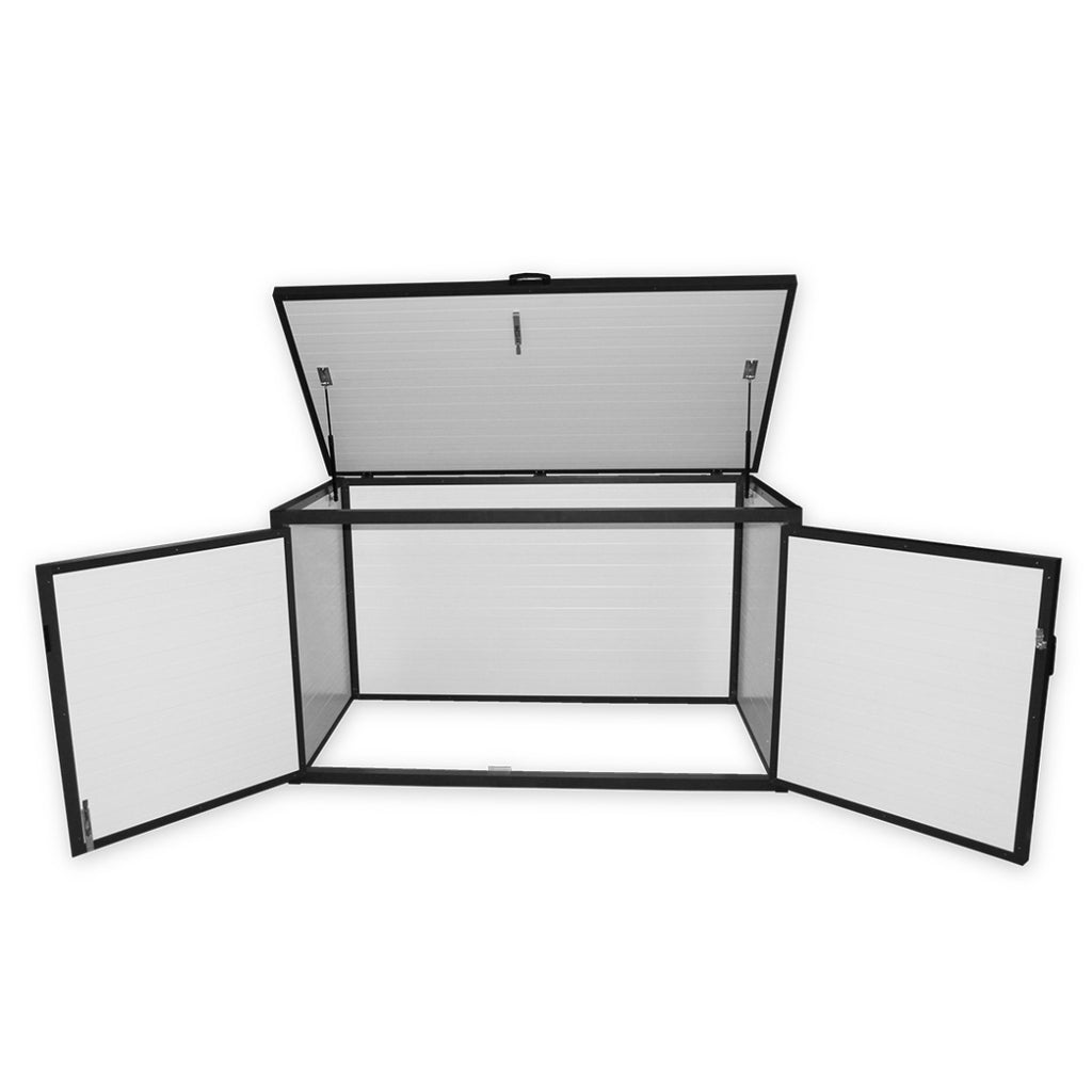 Trend Pool Technikbox Premium XL | DIY | 235 x 100 x 106 cm | Paneel RAL 7016 Anthrazit  / Rahmen RAL 7016 Anthrazit | ohne Inhalt