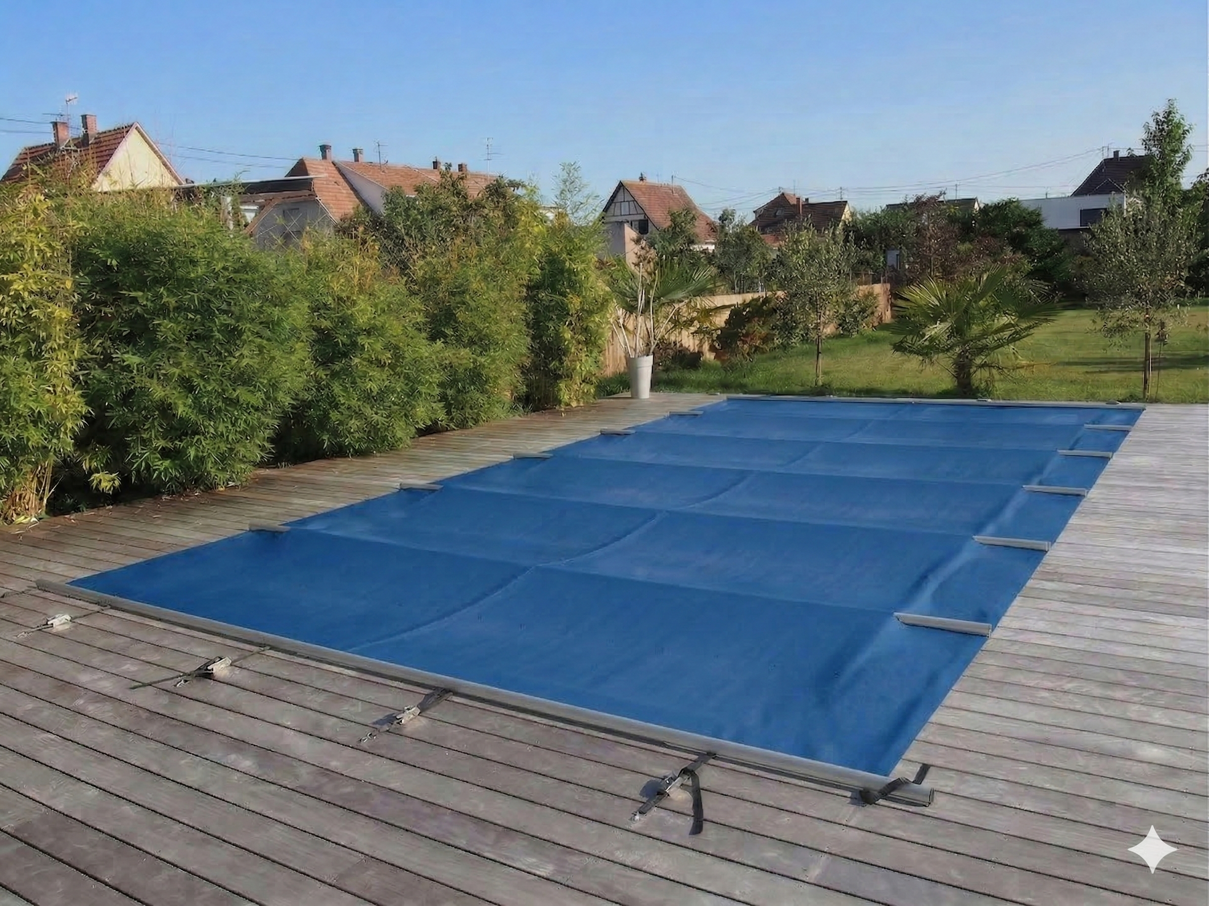Welopool Rollschutzabdeckung VITROS ONE | rechteckig | 600 x 300 cm | Azurblau | Poolabdeckung Sicherheitsabdeckung Kindersicher Ganzjahresabdeckung Rollschutz Stabiles Aluminium