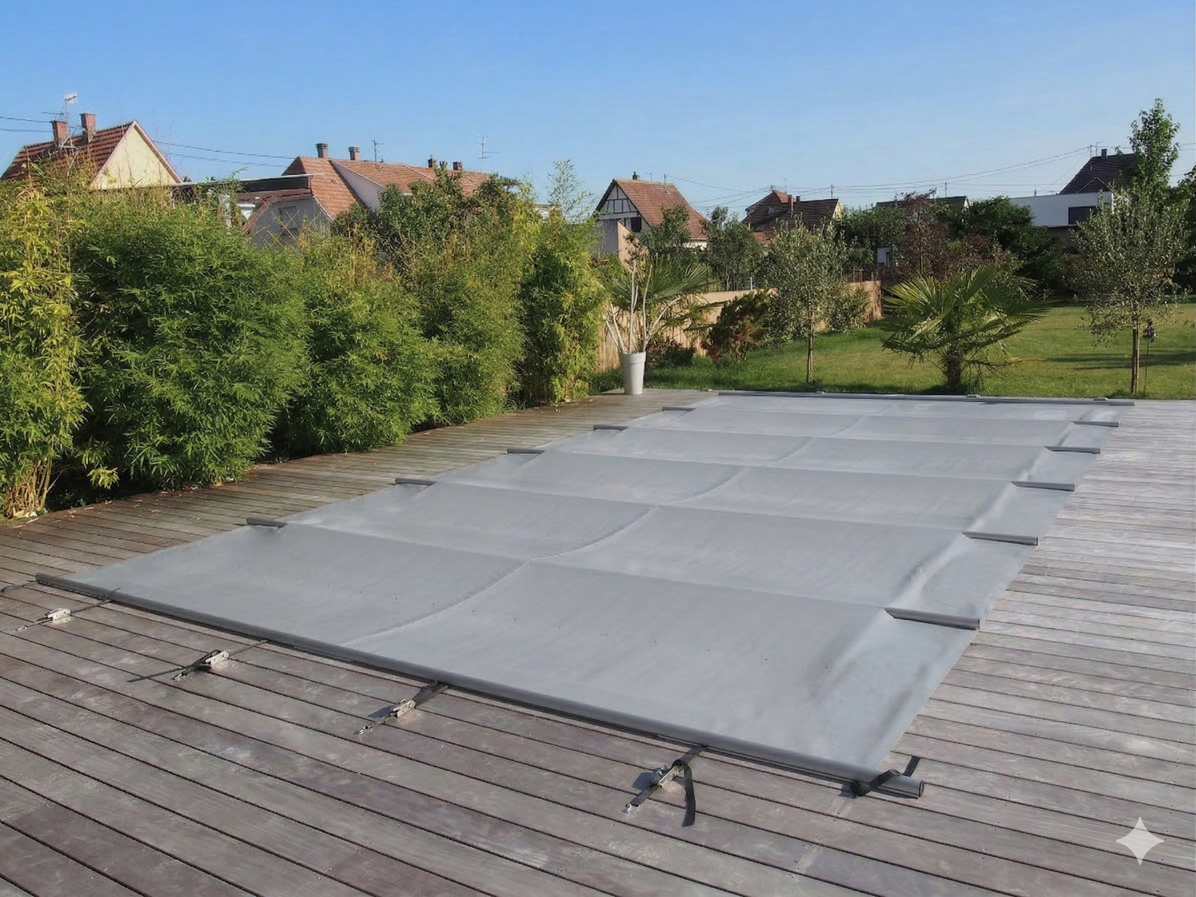 Welopool Rollschutzabdeckung VITROS ONE | rechteckig | 700 x 350 cm | Anthrazitgrau | Poolabdeckung Sicherheitsabdeckung Kindersicher Ganzjahresabdeckung Rollschutz Stabiles Aluminium