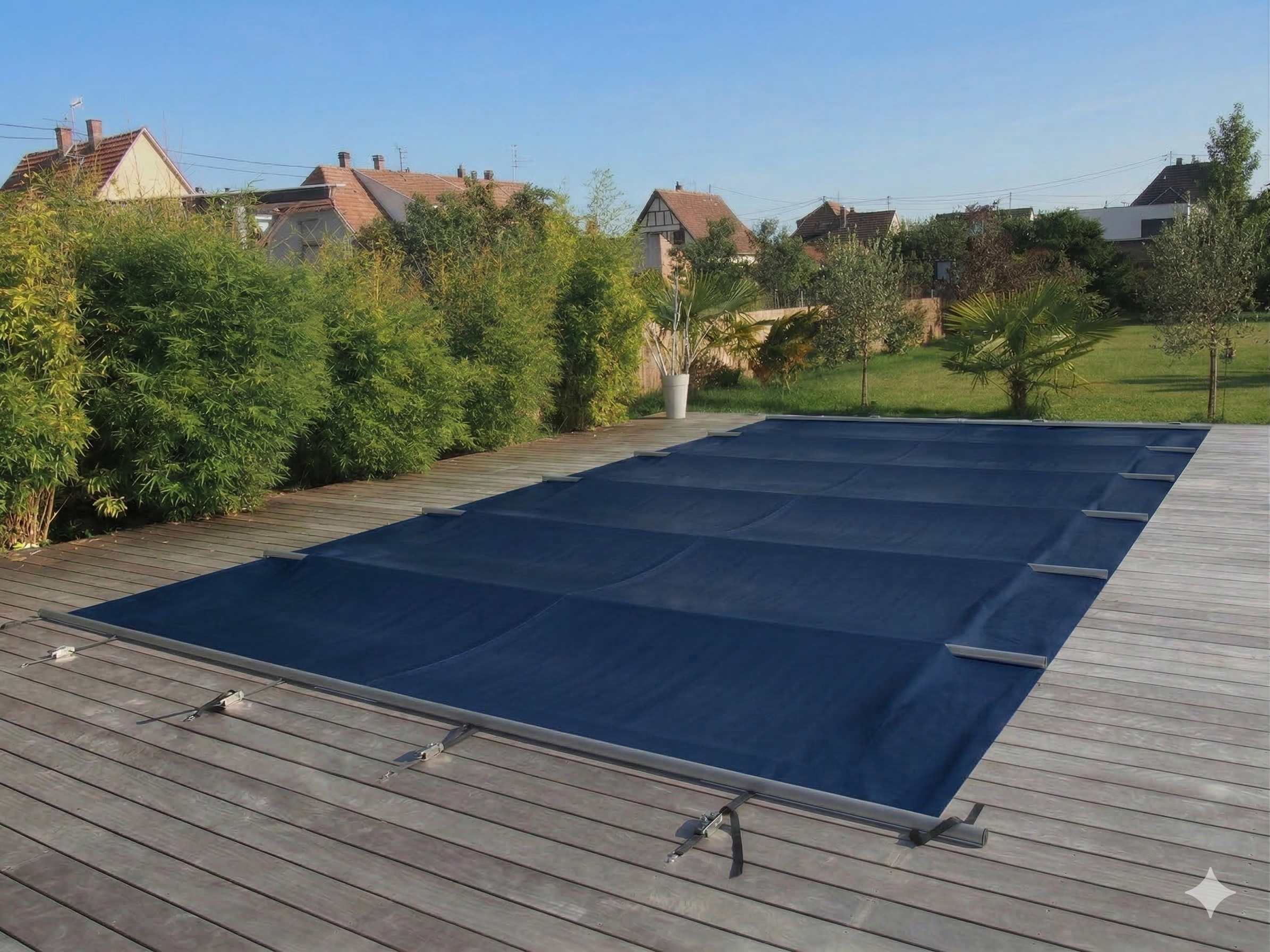 Welopool Rollschutzabdeckung VITROS ONE | rechteckig | 600 x 300 cm | Nachtblau | Poolabdeckung Sicherheitsabdeckung Kindersicher Ganzjahresabdeckung Rollschutz Stabiles Aluminium