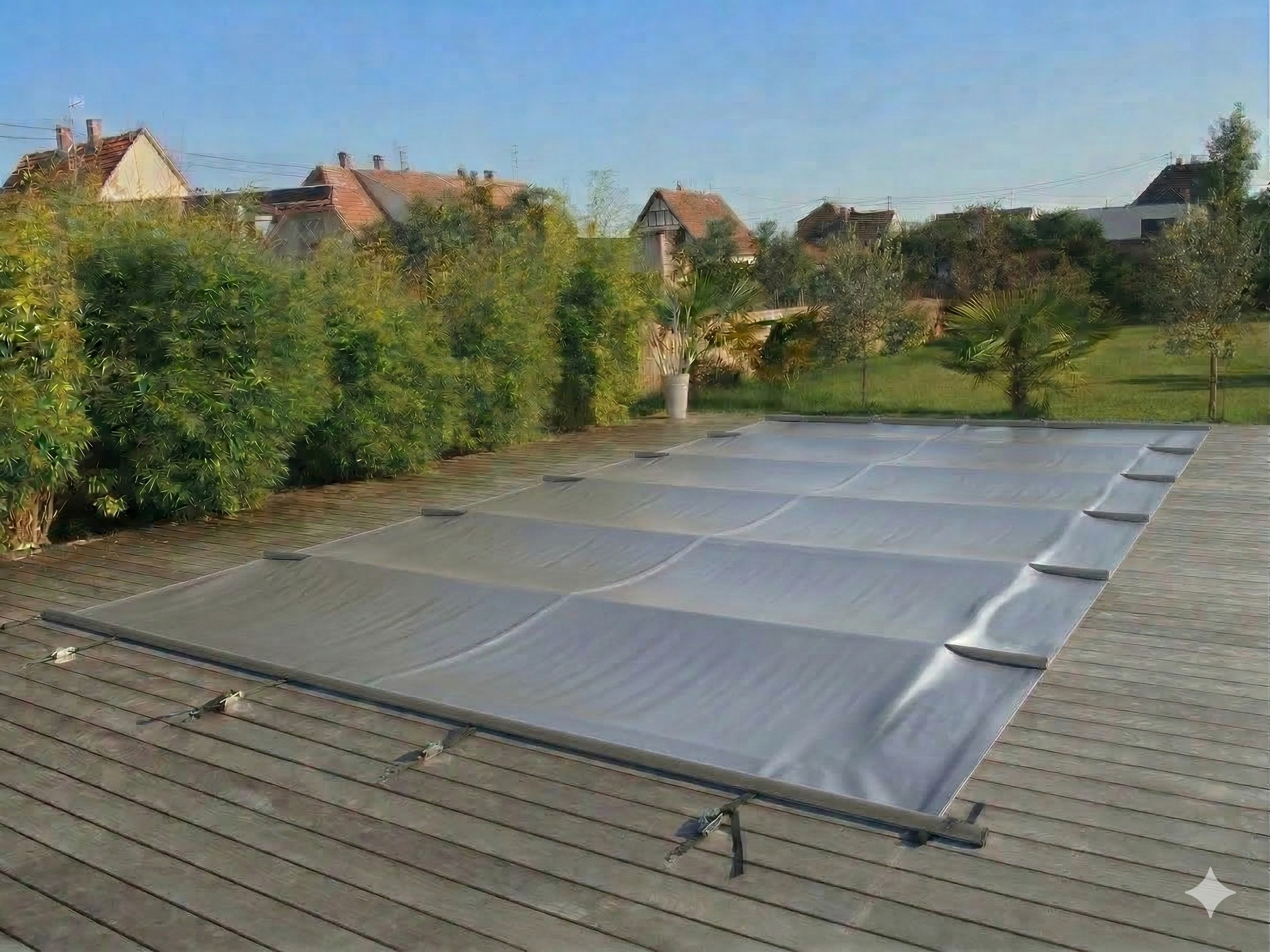 Welopool Rollschutzabdeckung VITROS ONE | rechteckig | 600 x 300 cm | Perlgrau | Poolabdeckung Sicherheitsabdeckung Kindersicher Ganzjahresabdeckung Rollschutz Stabiles Aluminium