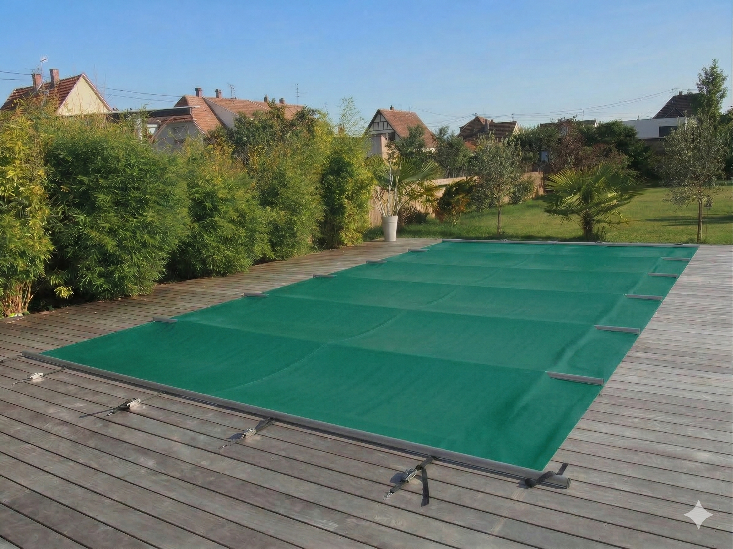 Welopool Rollschutzabdeckung VITROS ONE | rechteckig | 500 x 300 cm | Schweizer Grün | Poolabdeckung Sicherheitsabdeckung Kindersicher Ganzjahresabdeckung Rollschutz Stabiles Aluminium