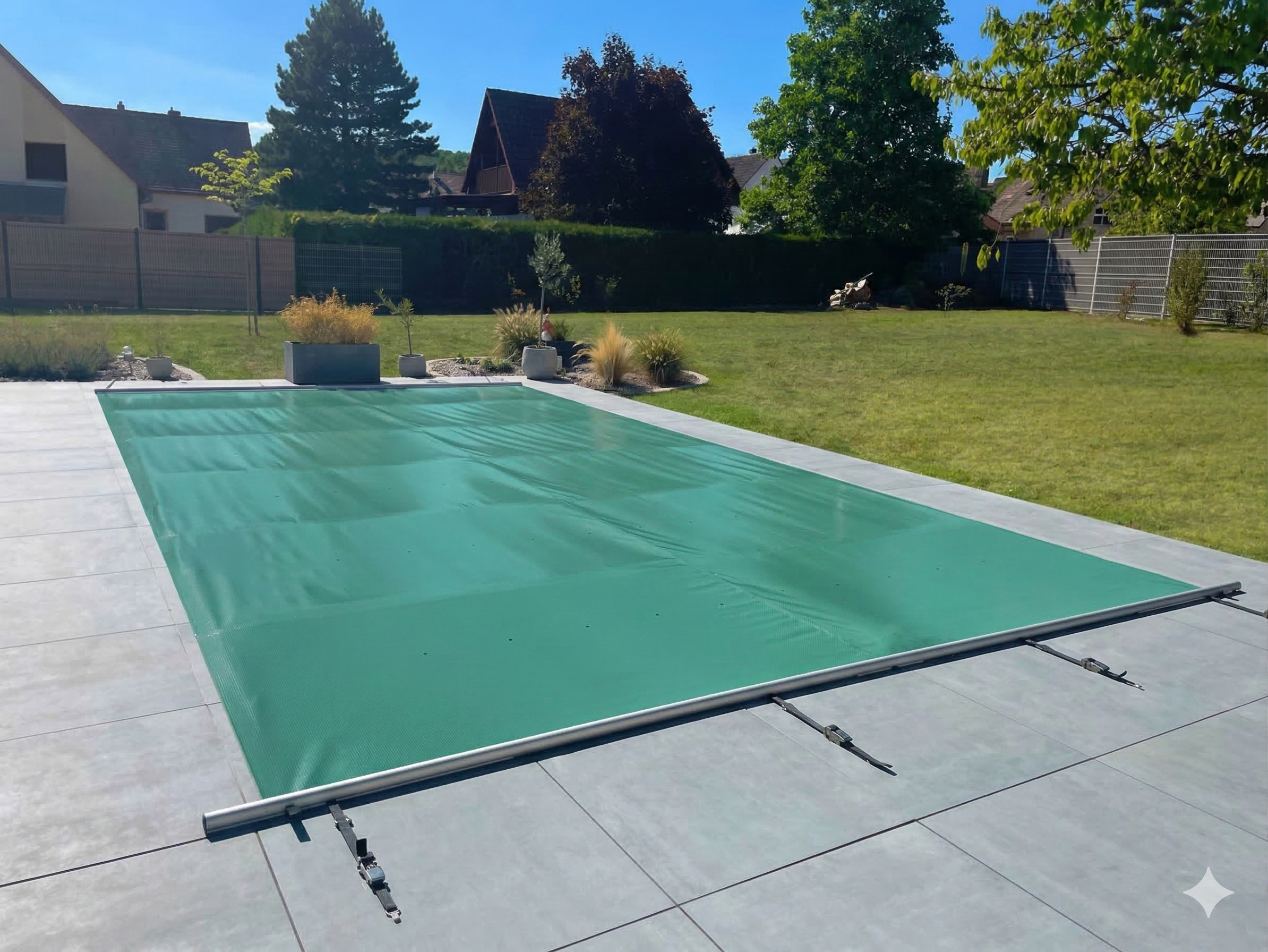 Welopool Rollschutzabdeckung VITROS PRO | rechteckig | 600 x 300 cm | Schweizer Grün | Poolabdeckung Sicherheitsabdeckung Kindersicher Ganzjahresabdeckung Rollschutz Stabiles Aluminium